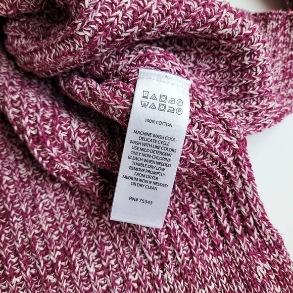 Cupcakes & Cashmere Small Pink Mockneck Turtleneck Sleeve Knit Sweater Cotton - Picture 4 of 6